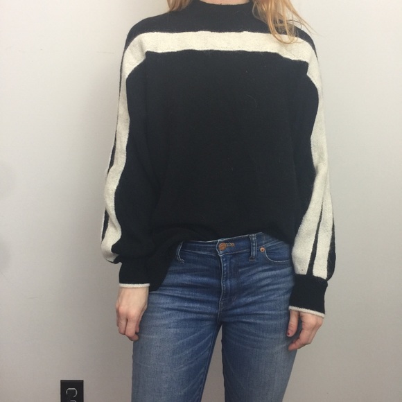 & Other Stories Sweaters - & Other Stories Black White Arm Stripe Sweater